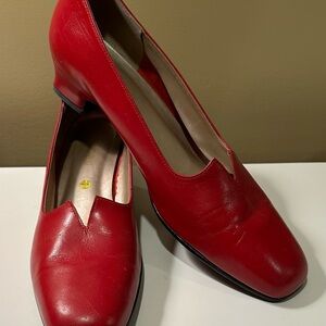 Chic Red Leather Heels for Women